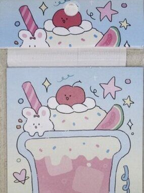 Kawaii Guava juice dessert Bunny & Fruit shake Popsicle memo pad